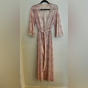 Vintage 70’s Tom Bezduda for Barad & Co Robe Long Size M Floral Soft Pink